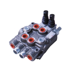 Bucher 2 Bank 3/8 BSP, 45 l/min Double Acting Spring Return Lever Operated Hydraulic Monoblock Valve