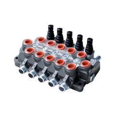 Bucher 5 Bank 1/2 BSP, 45 l/min Double Acting Spring Return Lever Operated Hydraulic Monoblock Valve