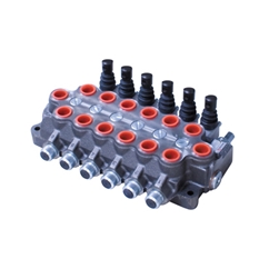 Bucher 6 Bank 1/2 BSP, 45 l/min Double Acting Spring Return Lever Operated Hydraulic Monoblock Valve