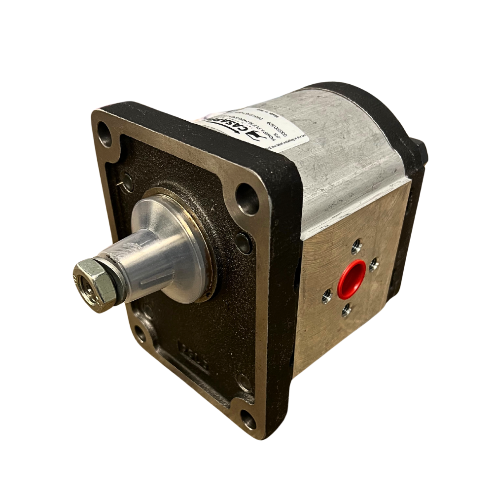 Casappa Polaris Hydraulic Gear Pump, Group 3, 34cc, Clockwise, 1:8 Shaft, 4 Bolt European Flange, Elbow Ports