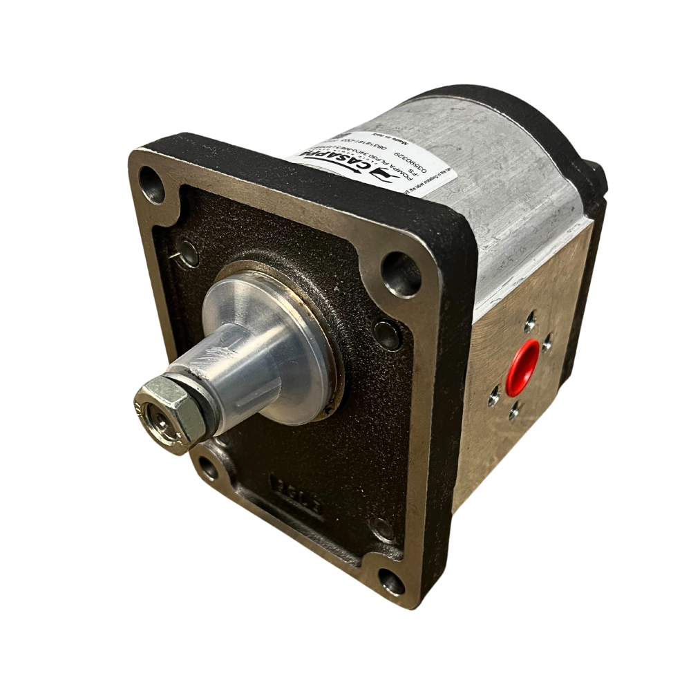 Casappa Polaris Hydraulic Gear Pump, Group 3, 34cc, Clockwise, 1:8 Shaft, 4 Bolt European Flange, Elbow Ports