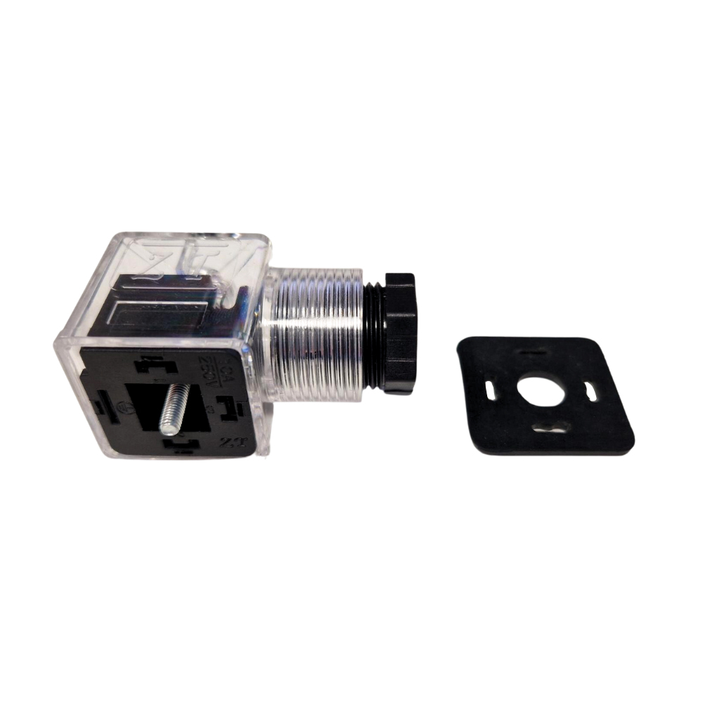 Din 43650 Herschmann Connector DC Rated With Red LED, 12V, 24V Din 43650 Herschmann Connector DC Rated With Red LED, 12V, 24V