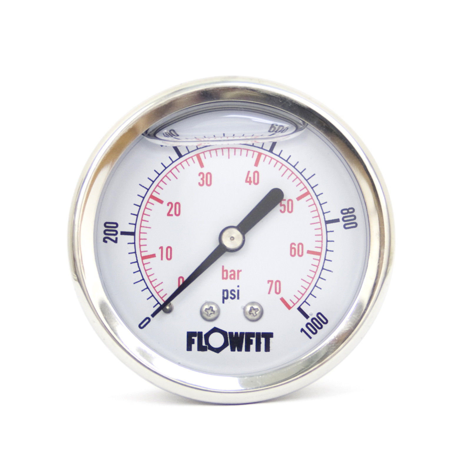 63mm Glycerine Filled Hydraulic pressure gauge 01000 PSI (70 BAR) 1/4