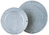 Hydraulic tank inspection covers, 400mm diameter, 8 mounting holes, 9mm mounting hole size