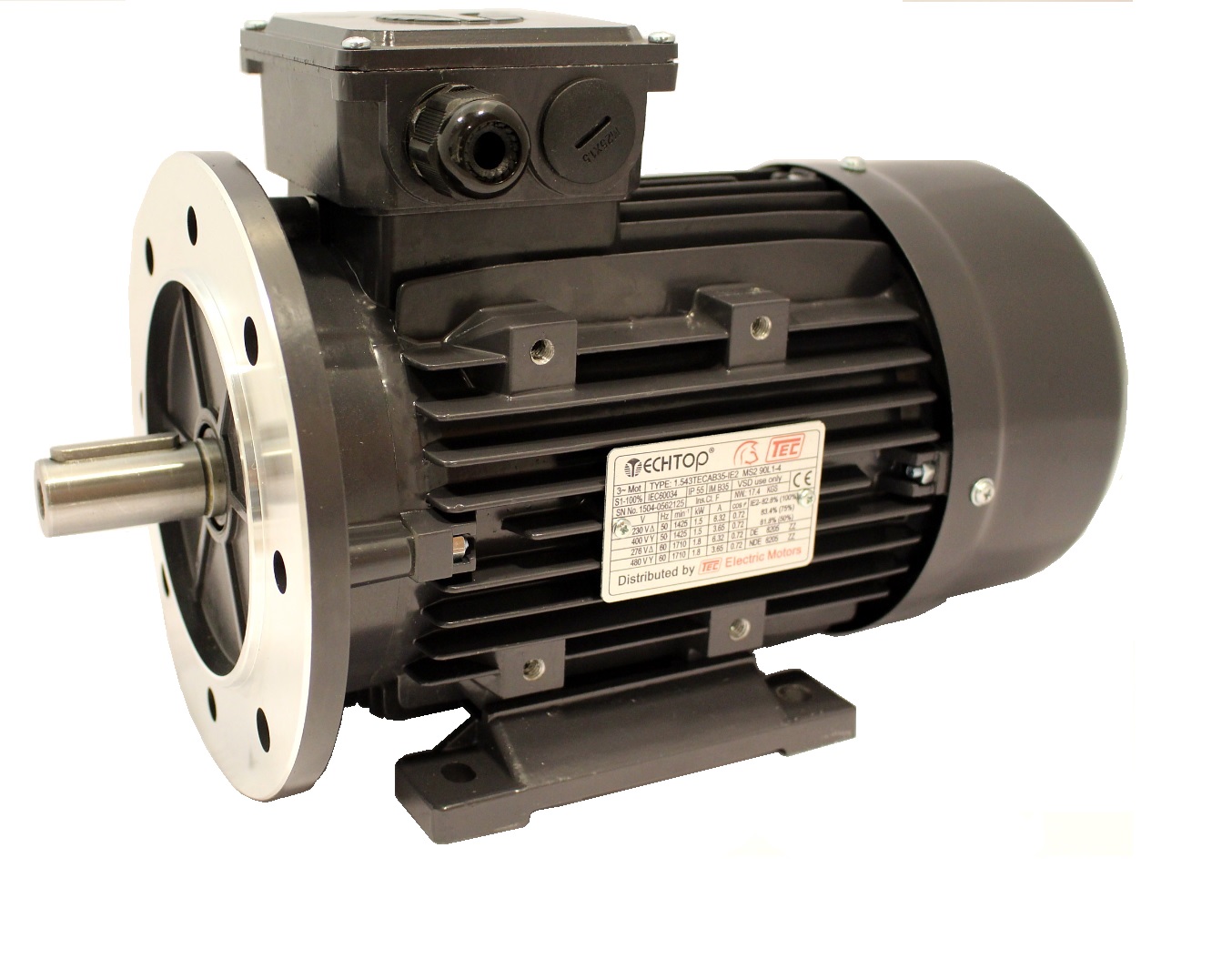 Three Phase 400v Electric Motor, 2.2Kw 4 pole 1450rpm with flange and foot mount IE3