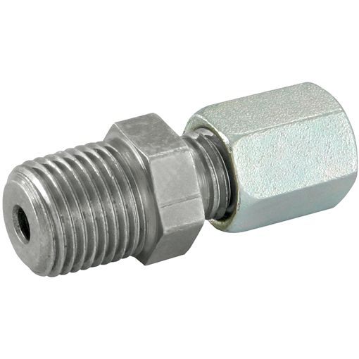 Hydraulic Tube Male Stud Coupling, NPT, 1/2" NPT, x 14mm, HD
