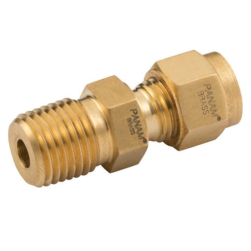 Male Straight Connector, Male Thread, NPT, Thread Size 1/8'', OD 1/8''