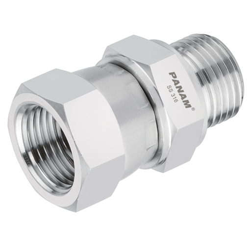 Stainless Steel, BSP Male x BSP Swivel Female, 1/8" x 1/8" Hydraulic Adaptor