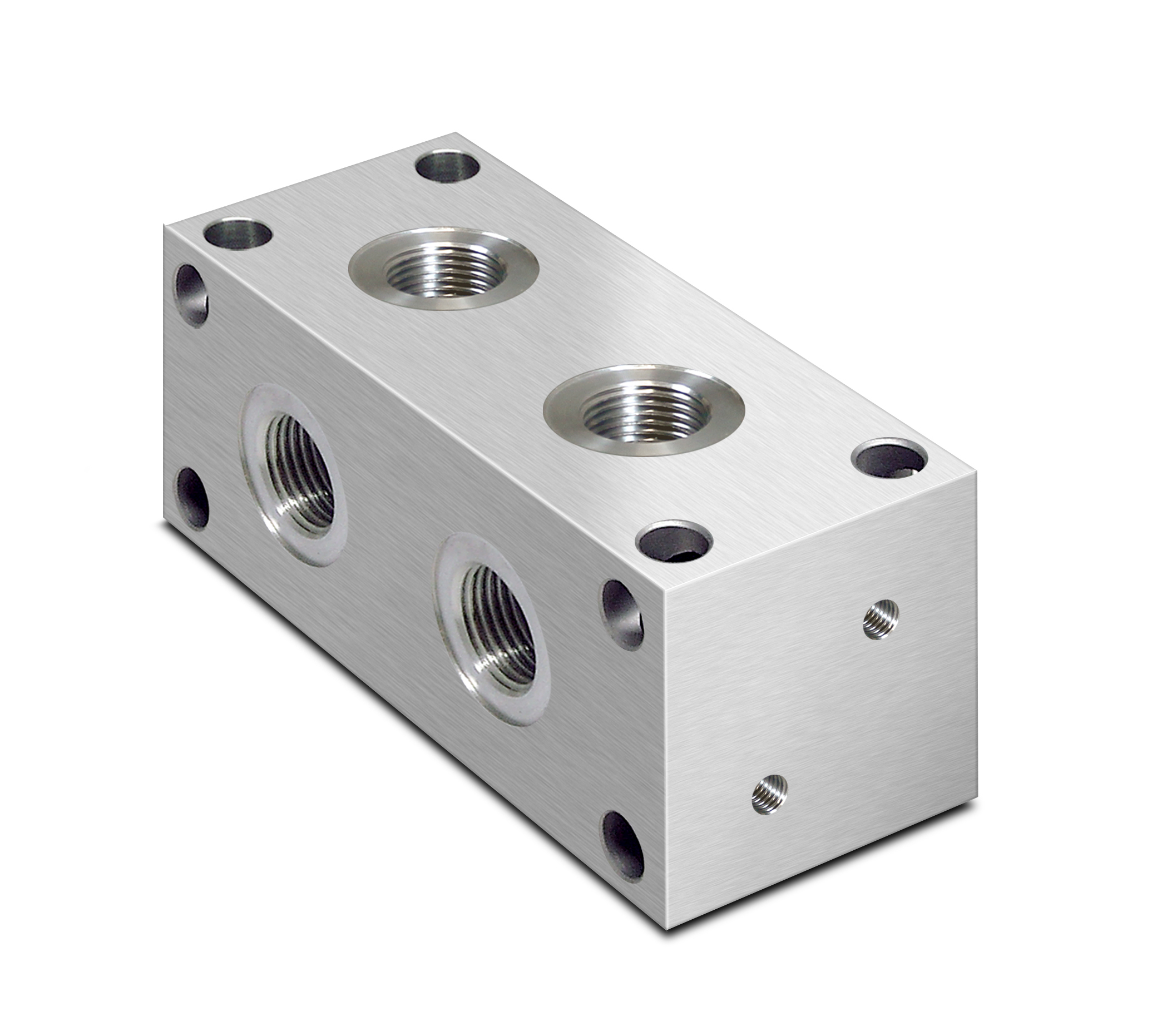 Oleorama Hydraulic L Type Manifold, 2 Station, 1/4" BSP inlet ports 1/4" Service ports, Alu