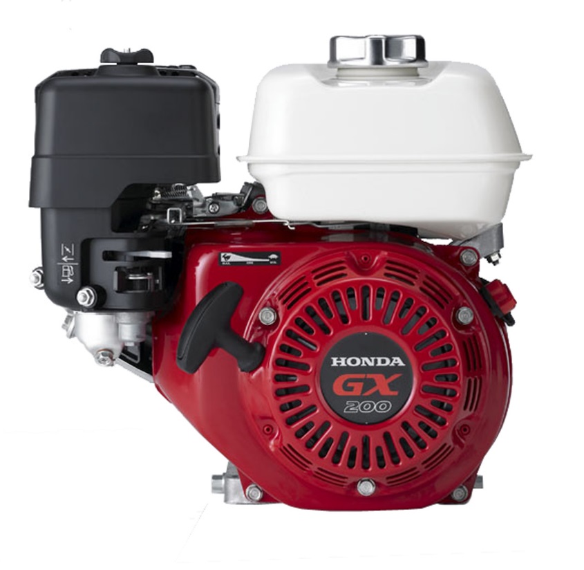 Honda GX200, 6.5 HP Petrol Engine, Recoil Start, Horizontal Mount (Red) EU Only