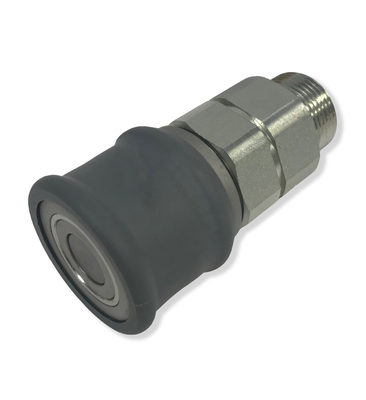 Hydraulic Flat Face Quick Release Coupling, Female, 3/8" BSP Body, M24 X 1.5 Thread, C/W Grey Sleeve