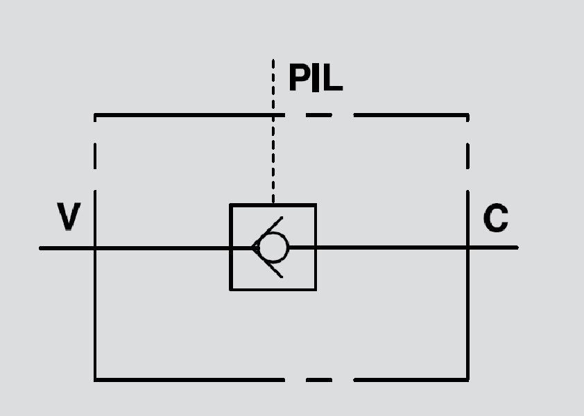 Hydraulic 3 Way Single Pilot Operated Check Valve, In Line, VBPSL 1/4"