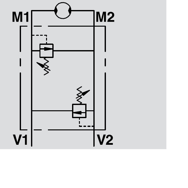 Hydraulic Dual Cross Line Relief Valve For Sam hydraulic Motors 10-180BAR, AG-AR, VAU 1/2" AG - AR