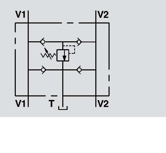 Hydraulic Cross Line Relief Valve With Anti-Cavitation, Single Adjustment, VAA/RU 1/2", 50-300 Bar