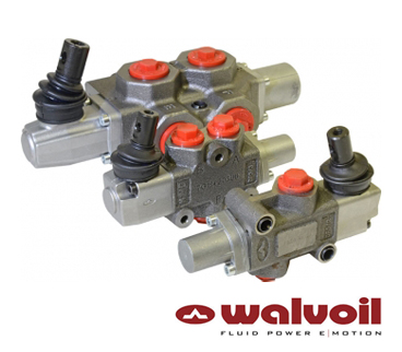 Walvoil, DF5/2B17L, 2 Ways 3/8", Closed Centre, Spring Return, Lever Control, Manual Spool Diverter Valve