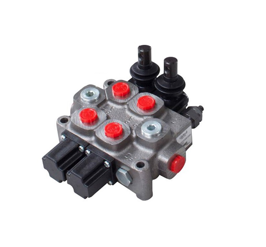 Walvoil 2 Bank, 1/2 BSP, 60 l/min Double Acting Cylinder Spool 3 Position, Spring Return Hydraulic Monoblock Valve