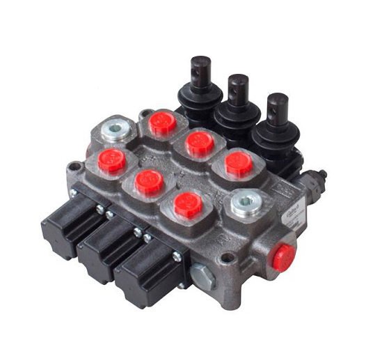Walvoil 3 Bank, 1/2 BSP, 60 l/min Double Acting Cylinder Spool 3 Position, Spring Return Hydraulic Monoblock Valve