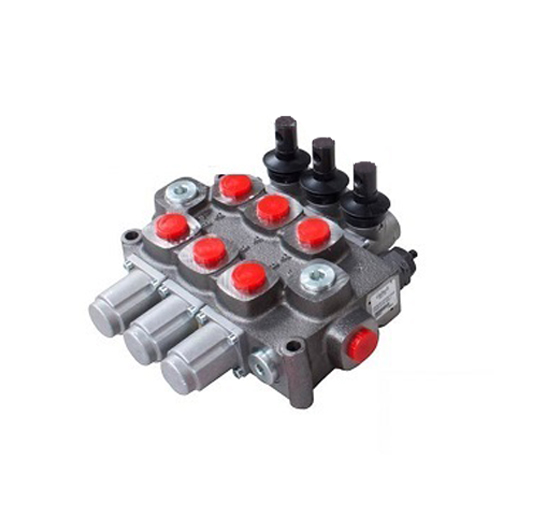 Galtech 3 Bank, 1/2 BSP, 90 l/min Double Acting Cylinder Spool 3 Position, Spring Return Hydraulic Monoblock Valve