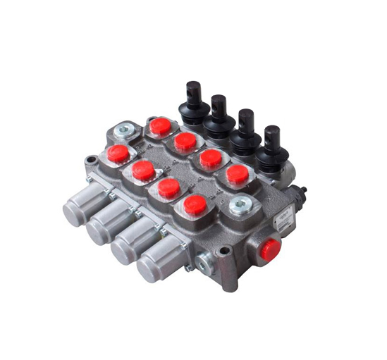 Walvoil 4 bank, 1/2 BSP, 90 l/min Double Acting Cylinder Spool 3 Position, Spring Return Hydraulic Monoblock Valve