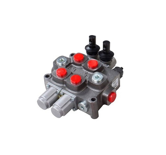 Walvoil 2 Bank, 1/2 BSP, 90 l/min Double Acting Cylinder Spool 3 Position, Spring Return Hydraulic Monoblock Valve