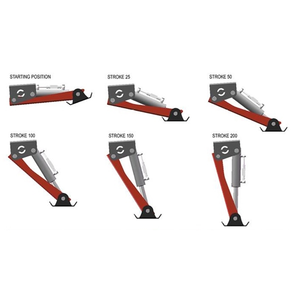 Folding Hydraulic Crutch/Jack Leg With Cylinder Piston - 80mm