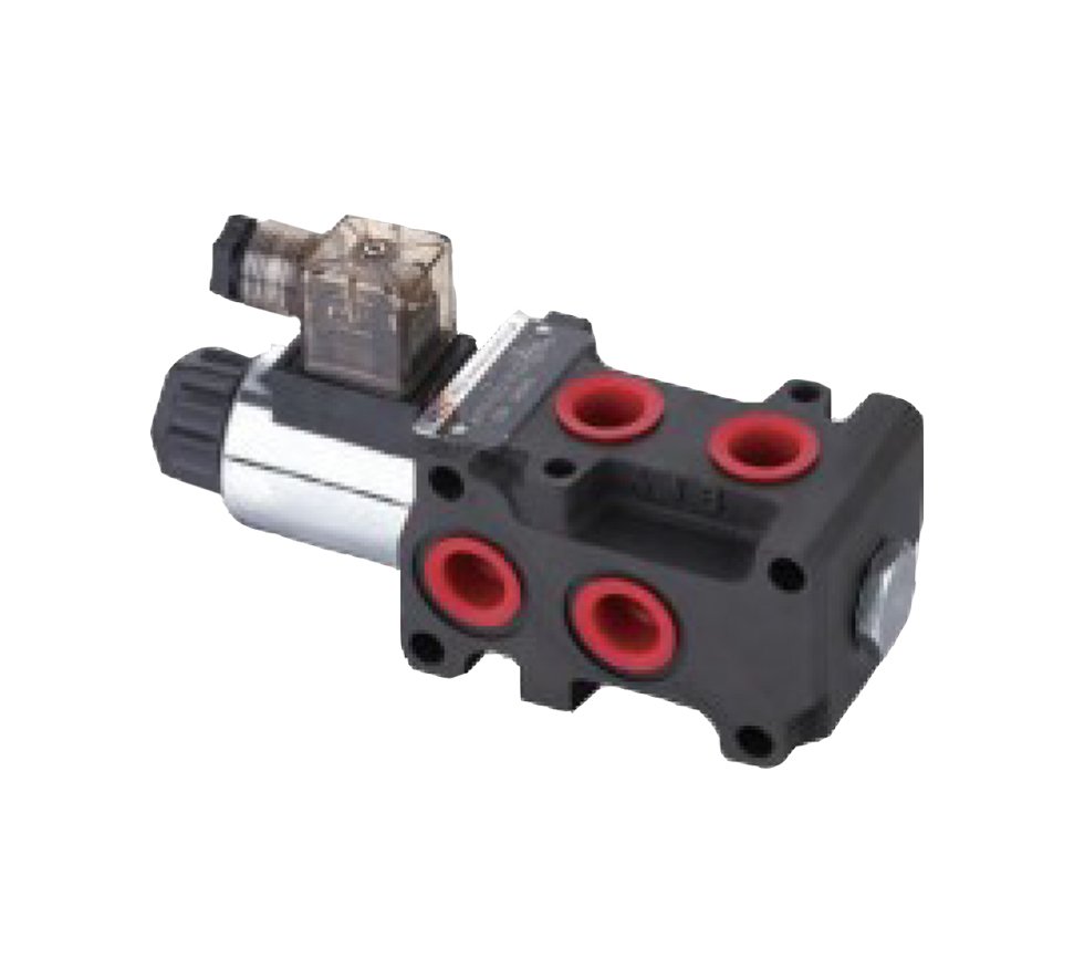 Flowfit 6 Way Hydraulic Solenoid Diverter, 3/8" BSP, Internal Drained, 12V DC, 50 L/Min Flows