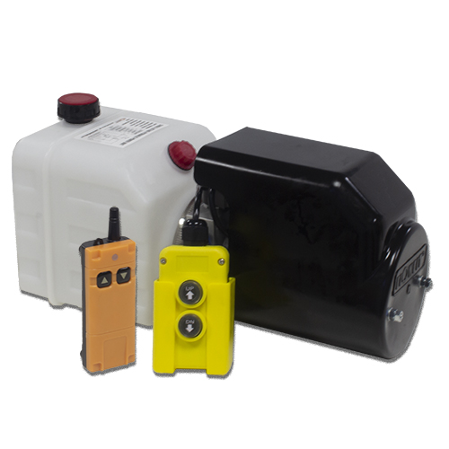 Flowfit 12V DC Single Acting Hydraulic Power pack with 4.5L Tank & Wireless Remote 1.6KW