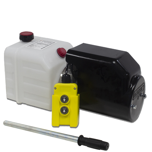 Flowfit 12V DC Single Acting Hydraulic Power pack with 4.5L Tank & Back up hand Pump 1.6KW