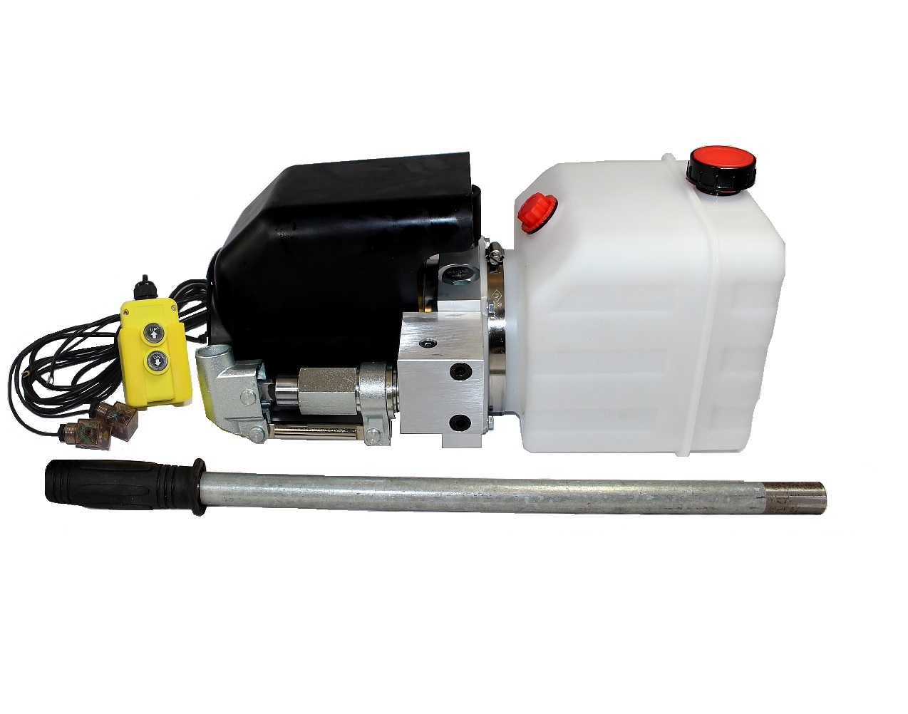 Flowfit 24V DC Single Acting Hydraulic Power pack 2KW with 4.5L Tank, Back Up Hand Pump & Wireless Remote Flowfit 24V DC Single Acting Hydraulic Power pack 2KW with 4.5L Tank, Back Up Hand Pump & Wireless Remote