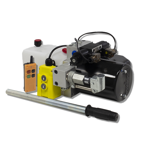 Flowfit 48V DC Double Acting Hydraulic Power pack with 4.5L Tank, Back Up Hand Pump & Wireless Remote 1.6KW