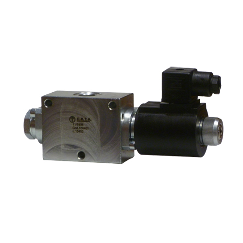 Flowfit 3 Way Hydraulic Solenoid Diverter 3/8" BSP Port Size, 24V DC, 80 L/Min Flows 308.007.32438