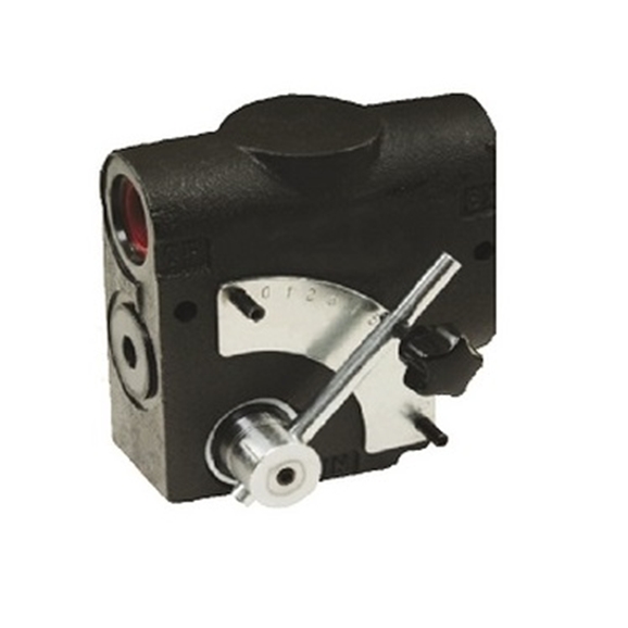 "Flowfit Hydraulic 3 port Adjustable flow control valve. 3/4"" BSP ports Flow Control & Flow