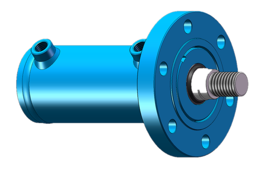 FRONT FLANGE, THREADED ROD, DOUBLE ACTING HYDRAULIC CYLINDER FRONT FLANGE, THREADED ROD, DOUBLE ACTING HYDRAULIC CYLINDER