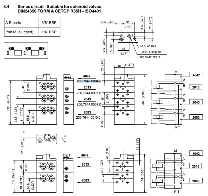 Bucher Series Circuit End Plate 4042 for UP100 Manifolds
