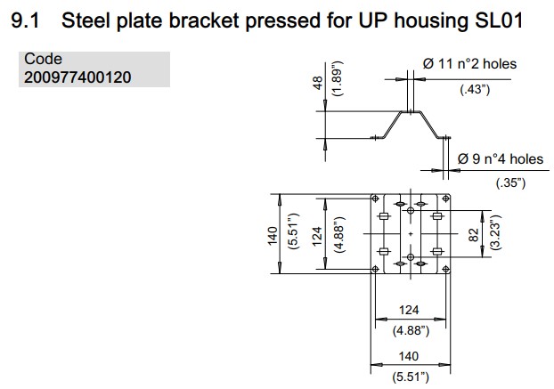 Bucher Steel Foot Plate Mounting Bracket UP100