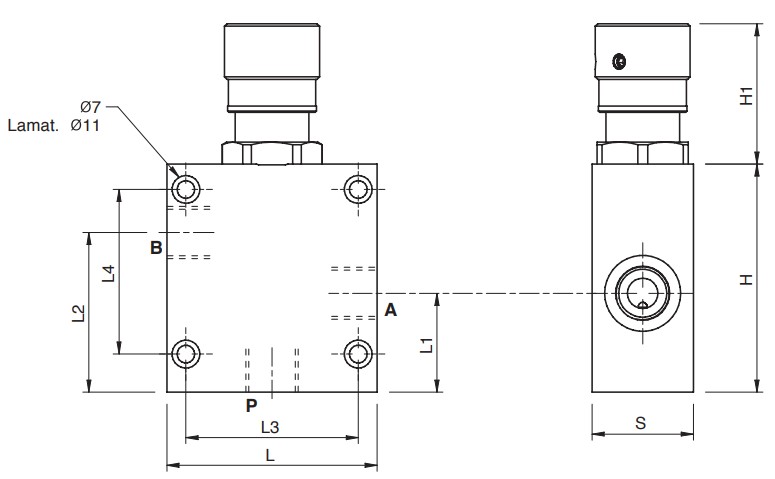 Hydraulic 3 Way Compensated Flow Control Valve With Reverse Check, RFC-VU 1/2’’