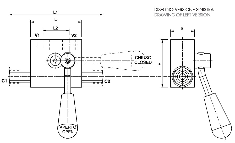 Hydraulic Double Pilot Operated Check Valve 1/4 With Manual Shut-Off, VBPDE 1/4 L C/RUB