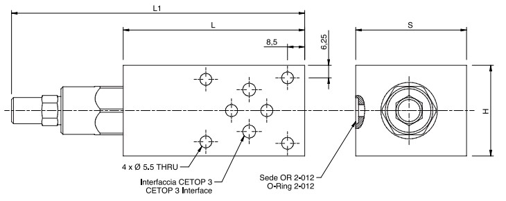 Hydraulic Single Overcentre Stackable Cetop 3 Valve, on A, VBCD SE/A NG6 CETOP 3