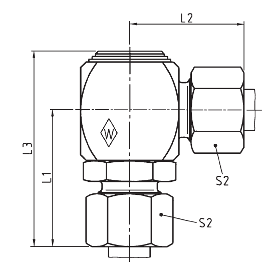 Hydraulic Tube To Tube Banjo Coupling, Swivel Elbow Banjo Coupling, 42mm x 42mm, Light Duty