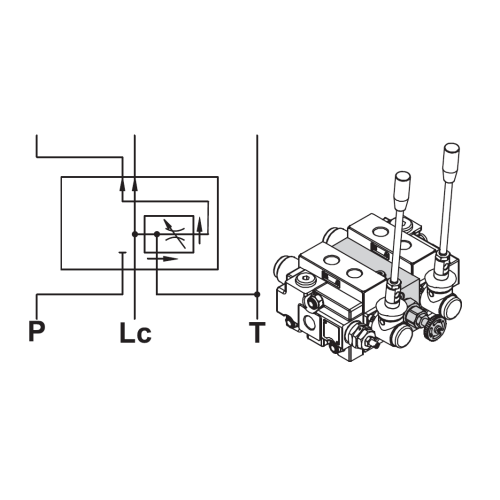 Q80 Pressure Compensated Flow Control Intermediate Section LC Thro Line Open