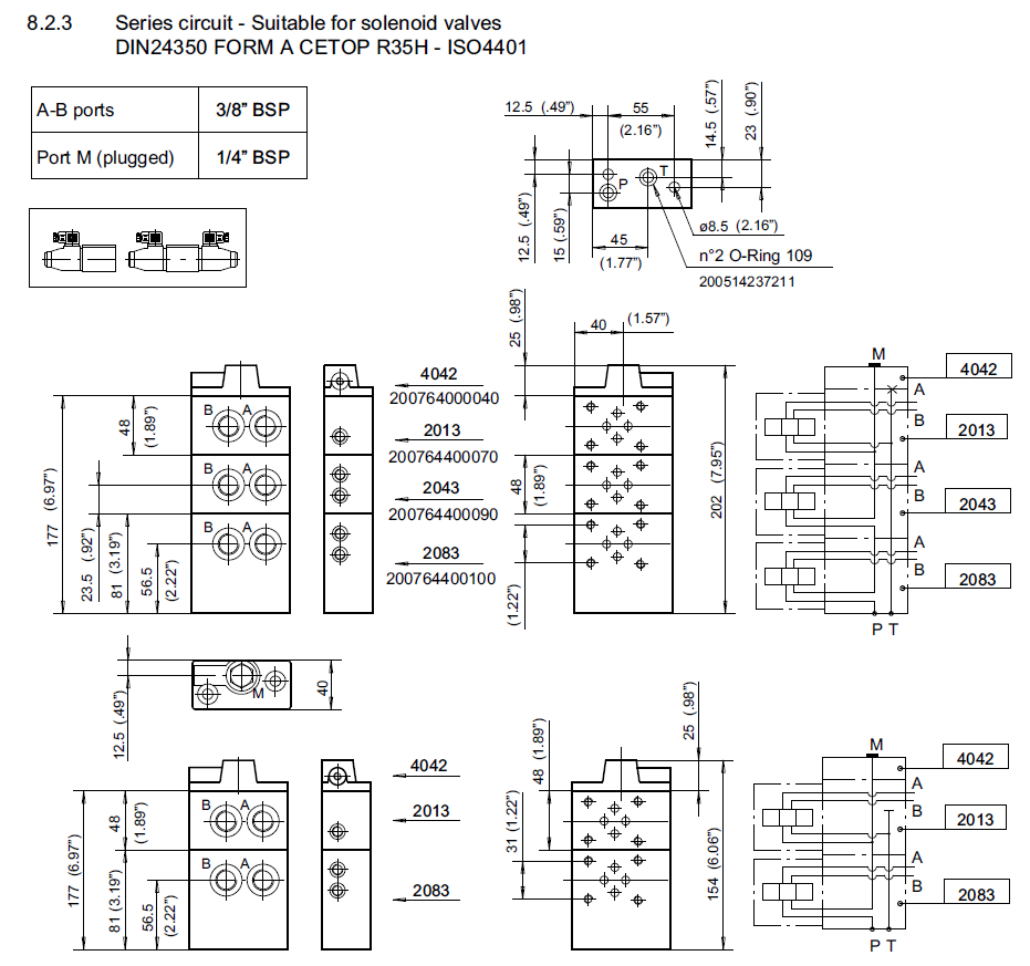 UP100 2043 MANIFOLD FOR SERIES CIRCUIT