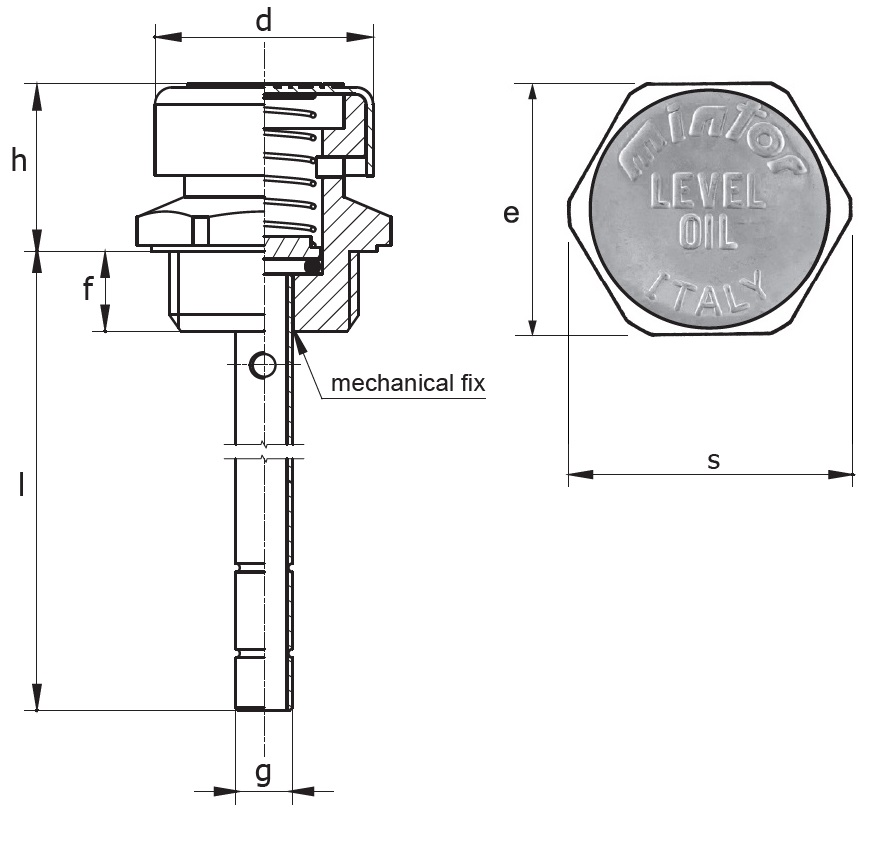 Brass breather cap with tube, 1/4 BSP