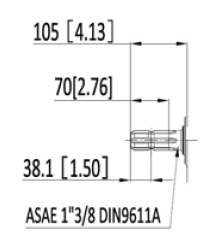 Hydraulic PTO Gearbox, 20kW, Male Shaft, Ratio 1:3, Group 2 & 3 Pumps, Series 7004
