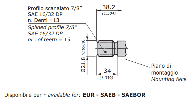 14 SAEB 13T SPLINED