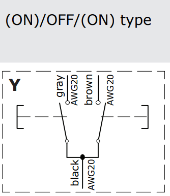 Walvoil 1701Y2525 Y Type (ON)/OFF/(ON) wiring diagram