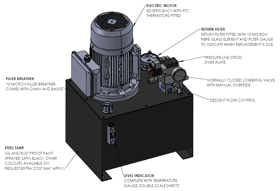 Industrial Single Acting Hydraulic AC Power Unit