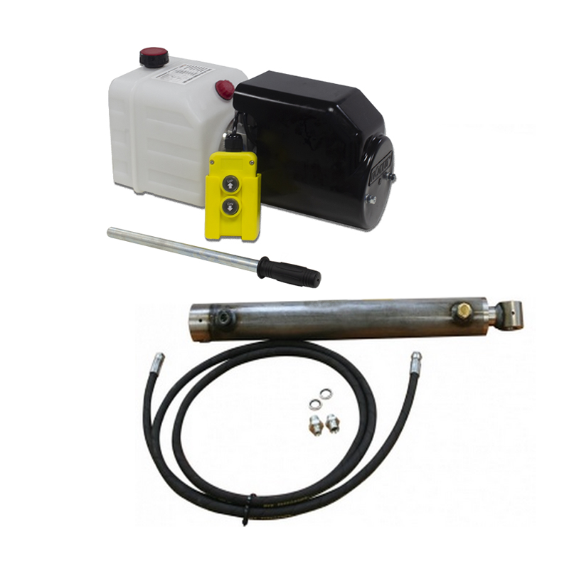 12V DC S/A Trailer Kit 2.5 Tonne, 400mm Stroke, Back Up Handpump