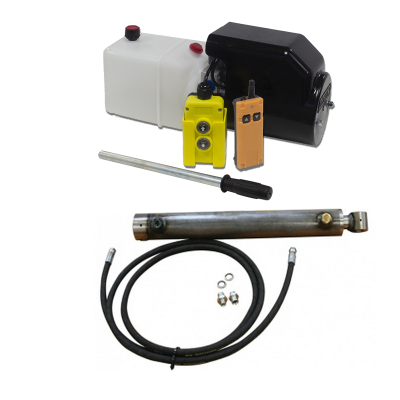 12V DC S/A Trailer Kit 2.5 Tonne, 400mm Stroke, Wireless + Backup Handpump