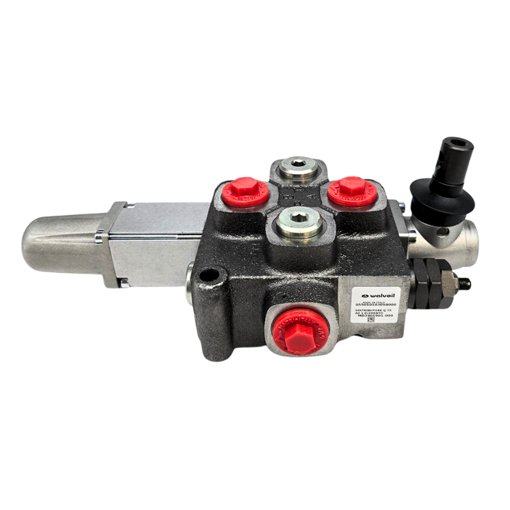 Walvoil 1 Bank, 1/2 BSP, 90 l/min Double Acting Cylinder Spool 3 Position, Detent, Auto Kickout, Hydraulic Monoblock Valve