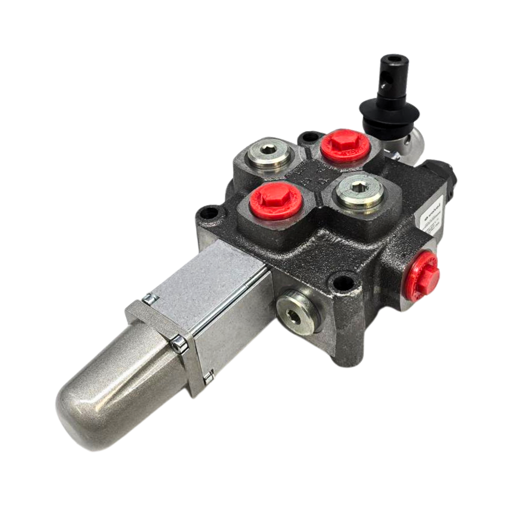 Walvoil 1 Bank, 1/2 BSP, 90 l/min Double Acting Cylinder Spool 3 Position, Detent, Auto Kickout, Hydraulic Monoblock Valve